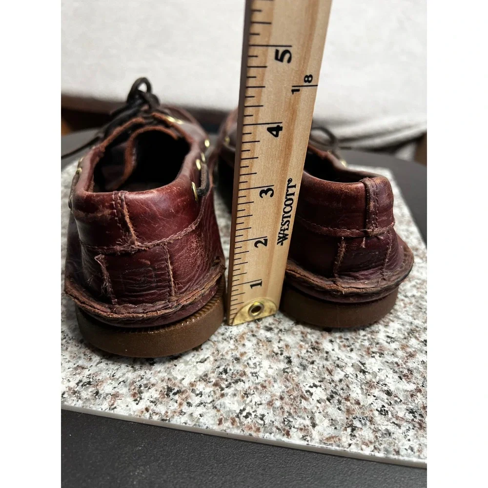 Sperry Top-Sider Mens 10.5M Authentic Original Leather Boat Shoes Burgundy Vtg